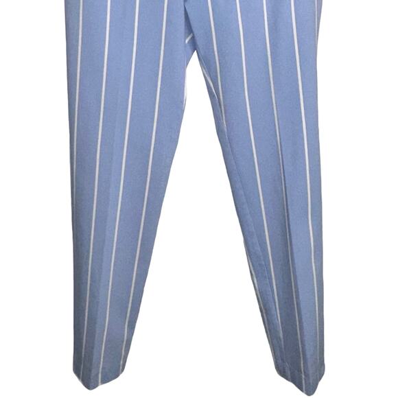 Forever 21 Light Blue & White Striped Pants Stretch Trousers Sz Medium Nautical - Picture 8 of 11